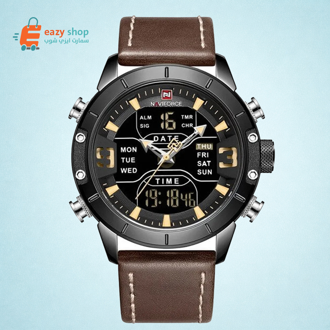 ساعة-نافي-فورس-9153-جلد-1 ساعة نافي فورس جلد موديل 9153 - الصورة 1