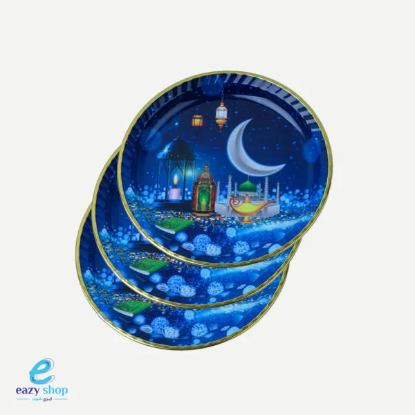 صحن تقديم بلاستيك مدور وسط