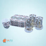 طقم فناجيل سيراميك مع الصحن