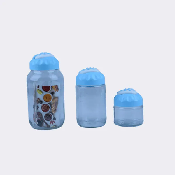 طقم علب بهارات زجاجية تريو