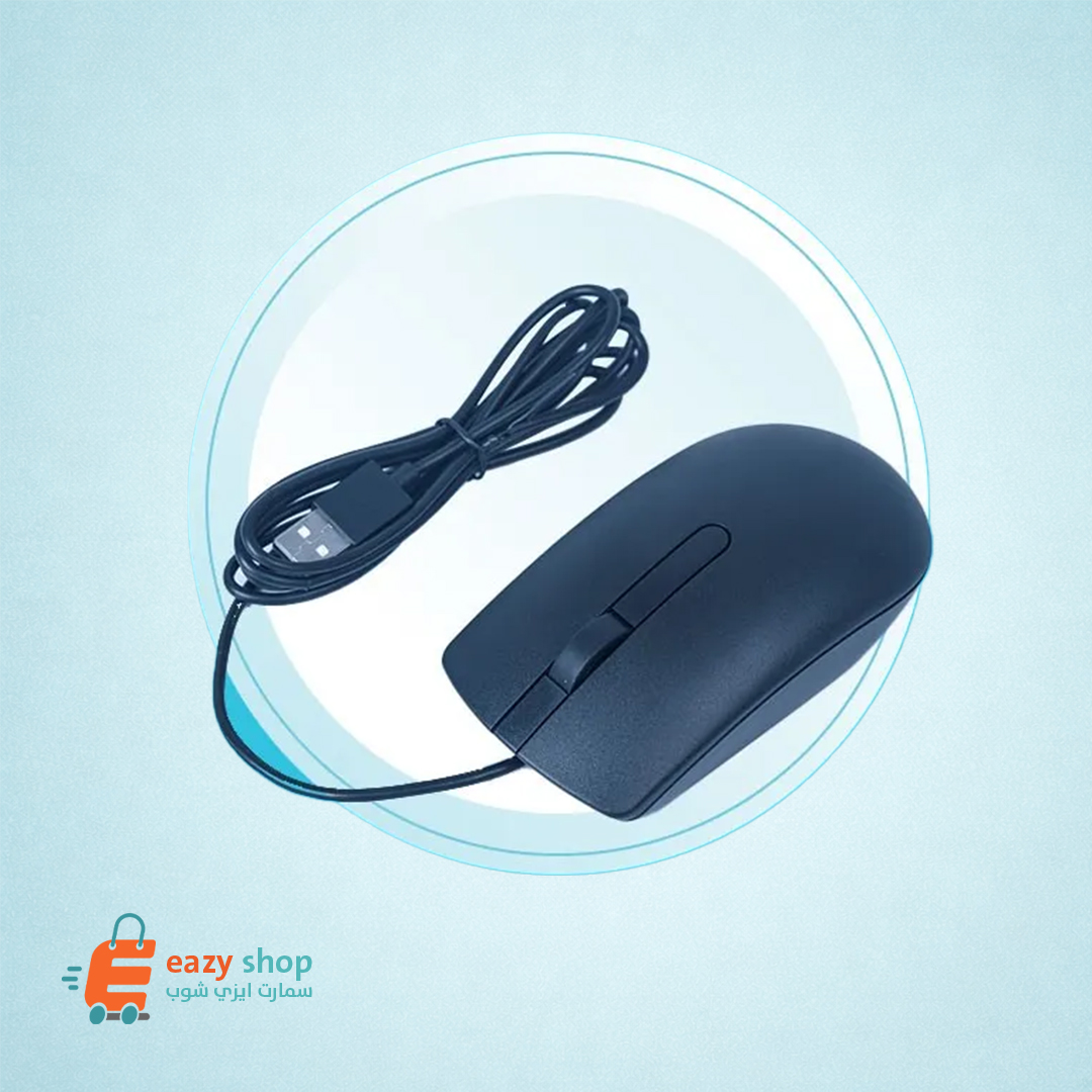 ماوس-أسود-سلكي ماوس ديل USB - الصورة 1