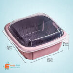 ⁦سلة غسيل خضروات مربعة مع غطاء⁩ - الصورة ⁦2⁩