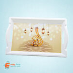 صحن تقديم بلاستيك يدين وسط