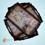 طقم صحون تقديم خشبي 3 قطع