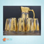 جاك زجاج ذهبي مع 6 قلاصات