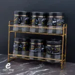 ⁦طقم علب بهارات زجاج 2 دور⁩ - الصورة ⁦2⁩
