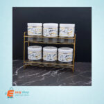 طقم علب بهارات زجاج 2 دور