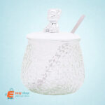 ⁦سكرية زجاج مغطى مع ملعقة 300 مل⁩ - الصورة ⁦2⁩