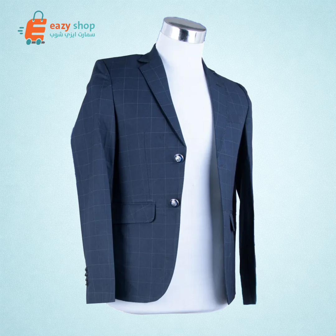 كوت-كحلي-مربعات-1536x1536 كوت رجالي مربعات سلك - الصورة 1