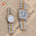 طقم ساعتين تايم زون رجالي ونسائي حديد 1103