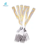 ملاعق شوك كبير ذهبي 6 حبات 7154