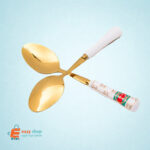 ملاعق اكل 6 حبات ذهبي وسط يد سيراميك 14391