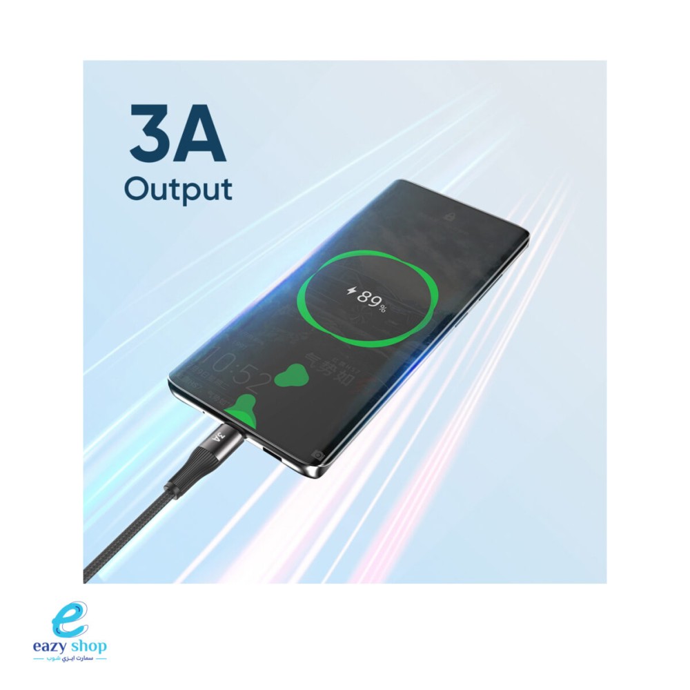 ⁦توصيلة فيدفي تايب سي متر قماش CB4038 3A⁩ - الصورة ⁦3⁩