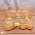 شيال حلويات ذهبي 5 علب شكل قلب 7486