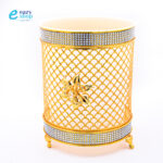 ⁦طقم سلة ذهبي مع علبة المناديل⁩ - الصورة ⁦2⁩