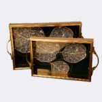 طقم صحون تقديم ذهبي مشجر