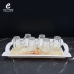 ⁦طقم قلصات شاي زجاج مع ممسك⁩ - الصورة ⁦2⁩