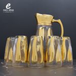 ⁦جاك زجاج ذهبي مع 6 قلاصات⁩ - الصورة ⁦2⁩