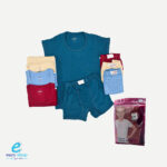 طقم ملابس داخلية نص كم ولادي ملون ريمون