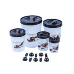 ⁦طقم علب بهارات بني مع ملاعق⁩ - الصورة ⁦2⁩