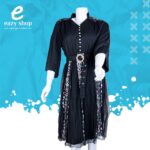فستان نسائي أسود زراير 1188