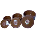 طقم قدور فخار مغطى عسلي